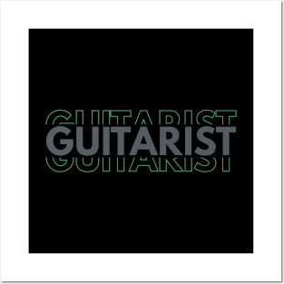 Guitarist Repeated Text Posters and Art